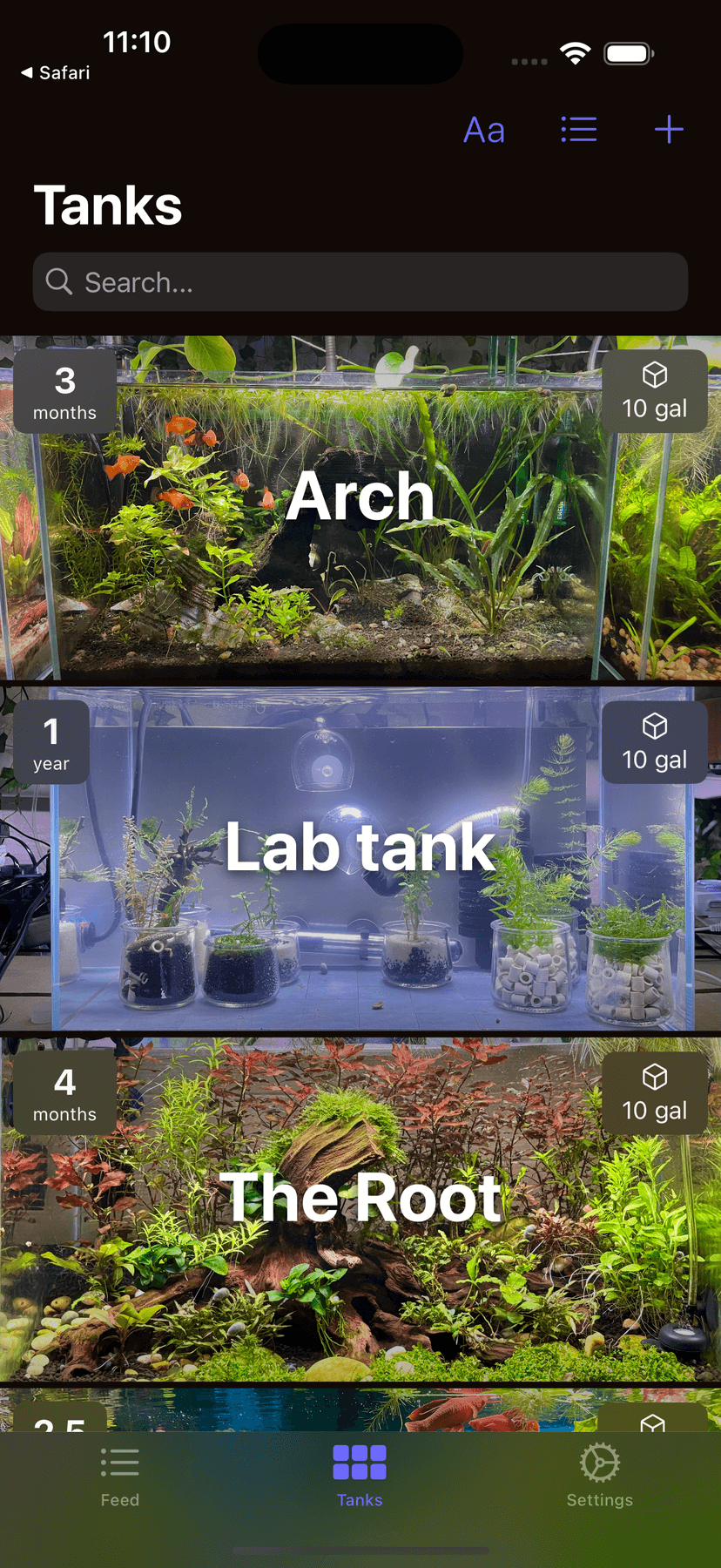 Fishtank Journal App Screenshot